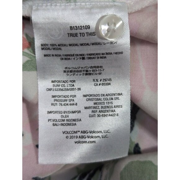 Volcom Dress Women XL 12 Floral Midi Sleeveless Button Front Beach‎ Cottagecore - Picture 8 of 10